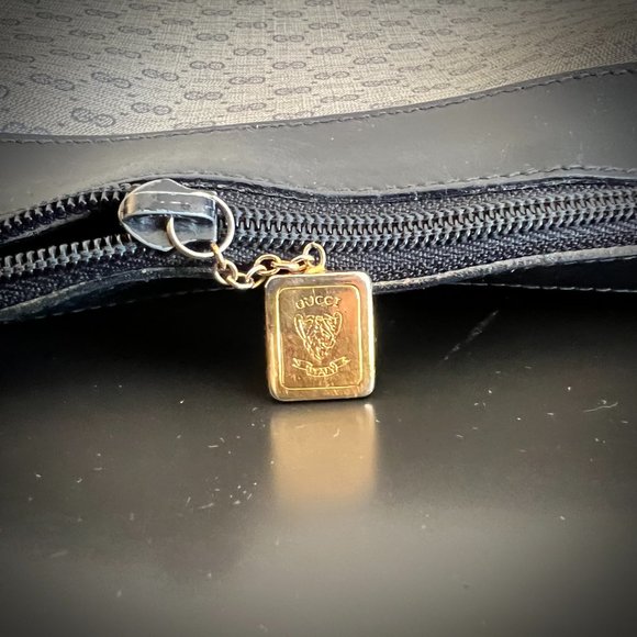 Gucci GG Vintage Hobo in Micro Monogram Canvas Navy/Gray - Picture 11 of 13